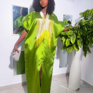 Mikado Boubou with Asooke - Green