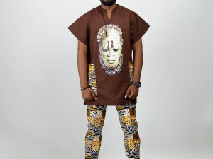 Elegant Mens African Outfit: Traditional Ankara Dashiki. Size M-4XL