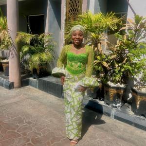 Adaora Custom Made Dress (Beaded Demask Outfit) - Size M