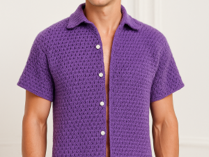 6Chi Men’s Crochet T Shirt