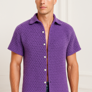 6Chi Men’s Crochet T Shirt