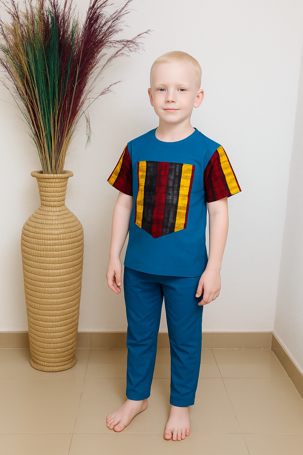 Kay Cashmere And Ankara Boys Native Set