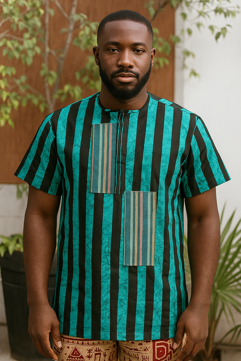 Adeyemi Ankara Short Sleeve Men’s Top