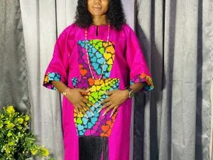 Liquid Mekado Mixed with Ankara - One Size Fits Up To Size 14