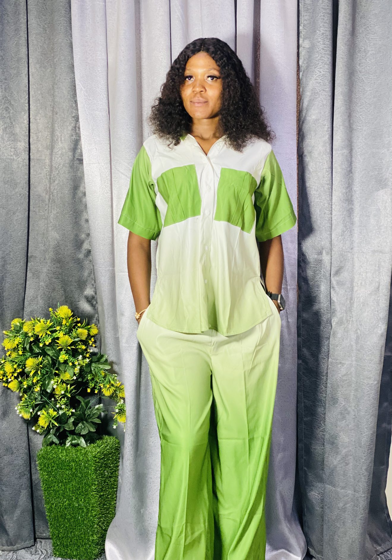 Ombre Crepe 2 Piece -One Size Fits Up To Size 14