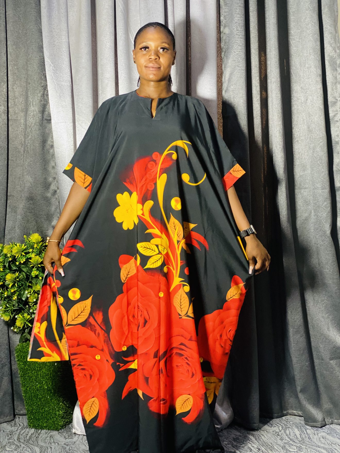 Vintage Crepe Bubu Dress - One Size Fits Up To Size 20