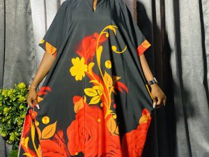 Vintage Crepe Bubu Dress - One Size Fits Up To Size 20