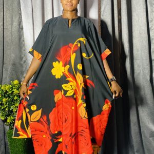 Vintage Crepe Bubu Dress - One Size Fits Up To Size 20