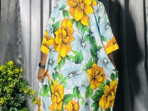 Vintage Crepe Bubu Dress - One Size Fits Up To Size 20 - Image 3