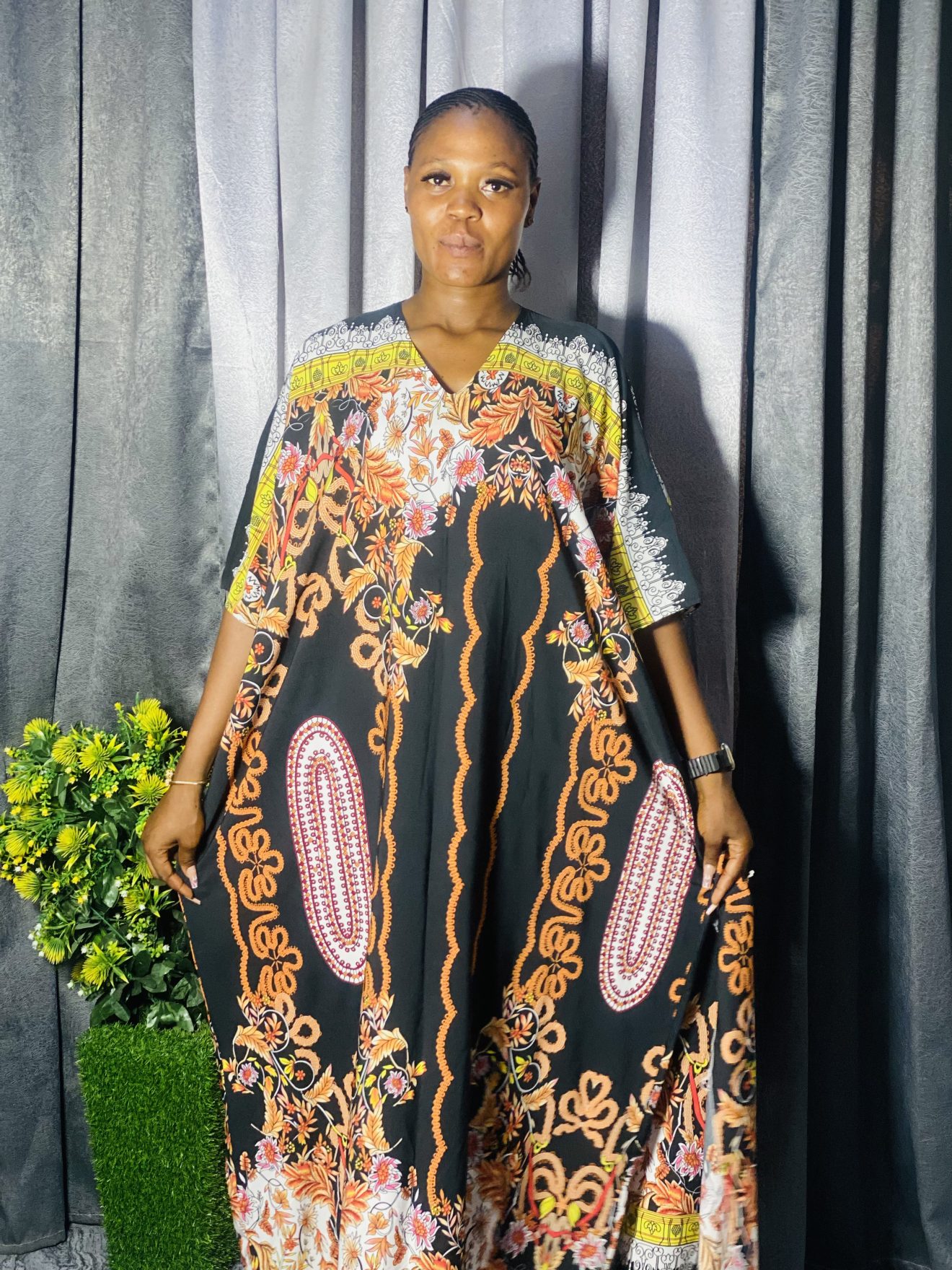 Vintage Crepe Bubu Dress - One Size Fits Up To Size 20