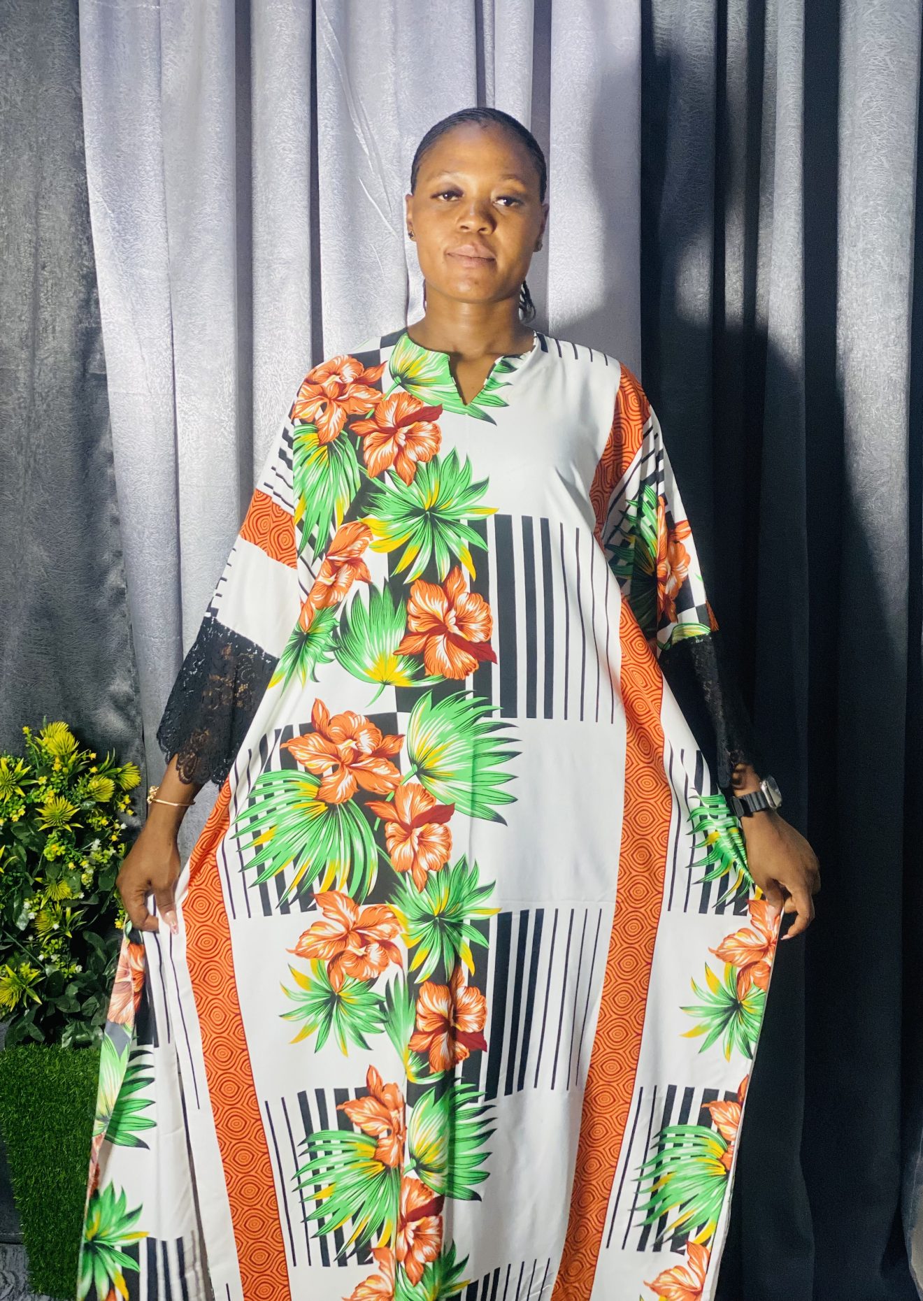 Vintage Crepe Bubu Dress - One Size Fits Up To Size 18