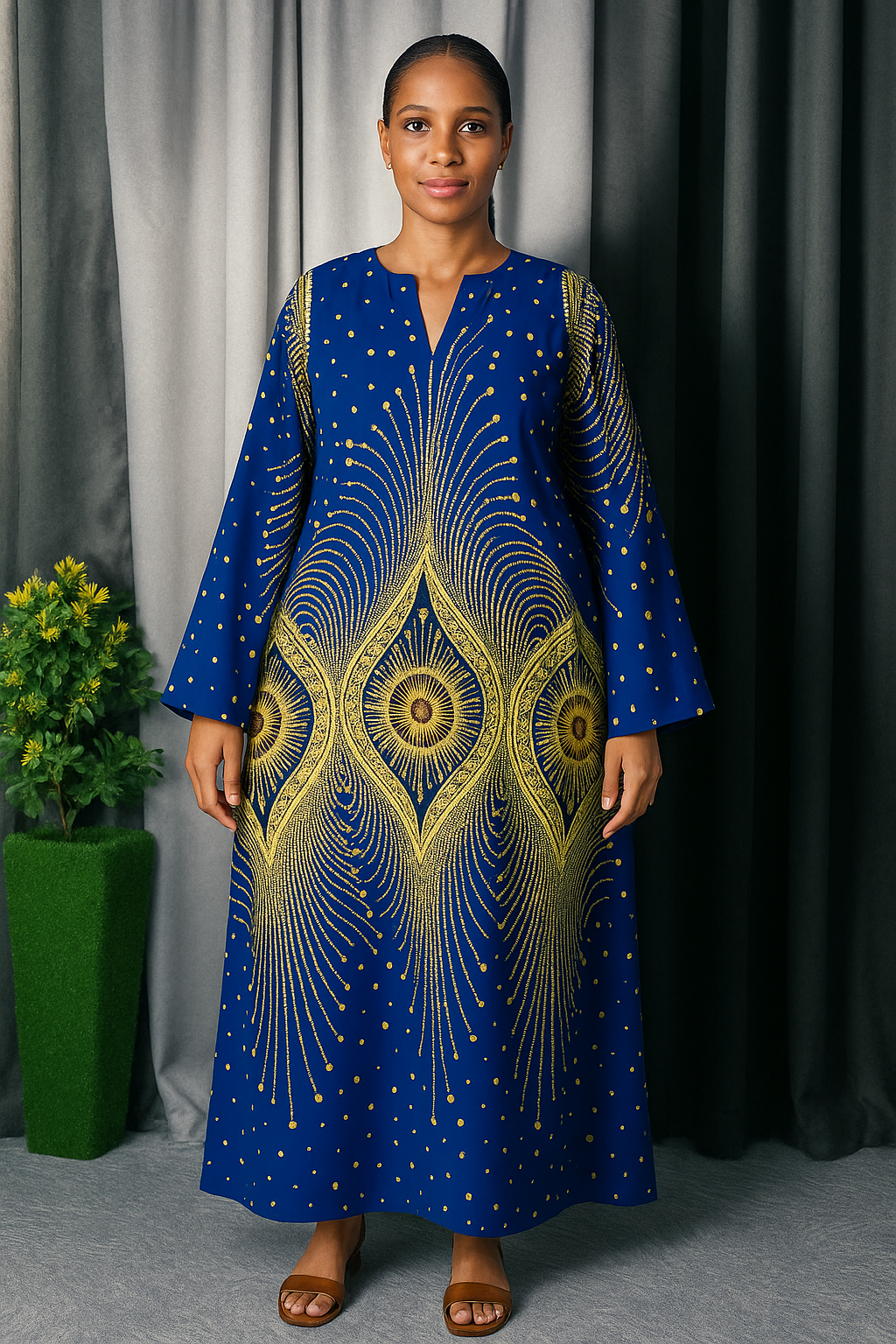 Vintage Crepe Bubu Dress - One Size Fits Up To Size 14