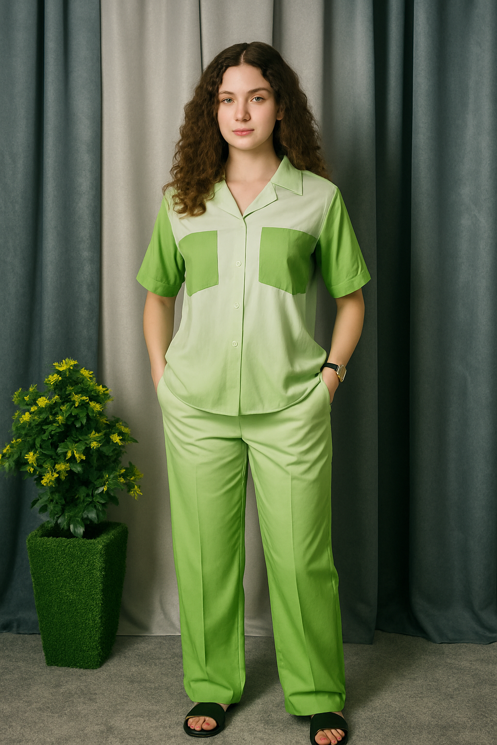 Ombre Crepe 2 Piece -One Size Fits Up To Size 14
