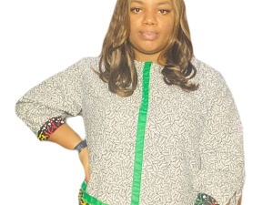 Short Ankara Combo Dress - One size Fits Up To Size 18