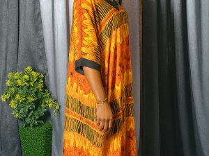 Vintage Crepe Bubu Dress - One Size Fits Up To Size 20 - Image 3