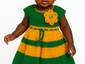 Handmade Crochet Baby Girl Gown - Image 2