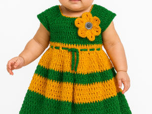 Handmade Crochet Baby Girl Gown