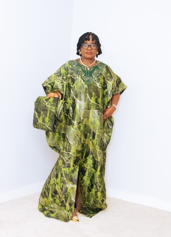 Arewa embroidered brocade bubu-one size fits all-$100